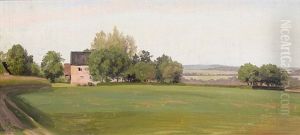 Ebene Landschaftspartie Mit Gehoft thumbnail