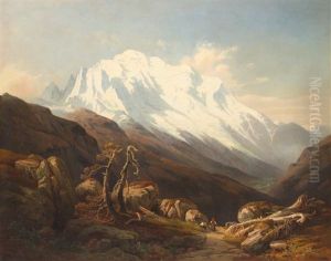 Alpenlandschaft Mit Pass by August Wilhelm Ferdinand Schirmer