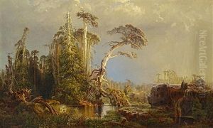 Waldlandschaft Mit Teich by Johann Wilhelm Schirmer