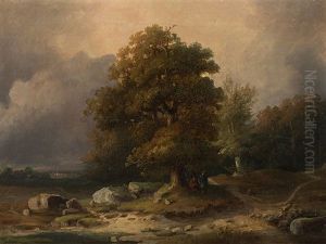 Landscape With Old Oak And Figures