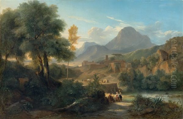 An Idyllic Mountain Landscape With A Village - view 1