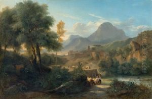 An Idyllic Mountain Landscape With A Village An Idyllic Mountain Landscape With A Village