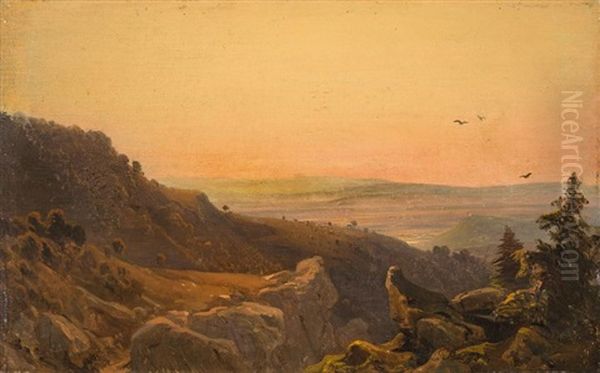 Gebirgslandschaft Im Abendlicht - view 1