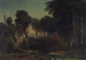 Sudliche Landschaft Mit Waldweiher by Johann Wilhelm Schirmer