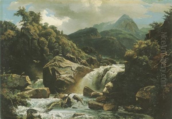 Alpenlandschaft Mit Wildwasser - view 1