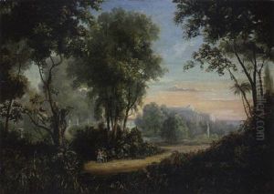Landschaft Mit Schloss Wilhelmshohe Bei Kassel