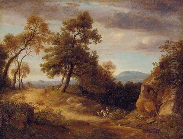 Travelers In A Wooded Landscape - view 1
