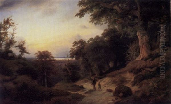Waldlandschaft Mit Reisigsammlern - view 1
