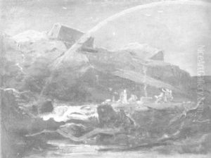 Berglandschaft Mit Regenbogen by Johann Wilhelm Schirmer