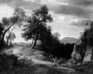Sudliche Landschaft Mit Einem Reiter Und Landsknechten