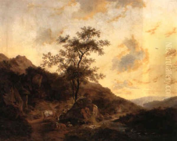Sudliche Landschaft Mit Ruhendem Hirtenpaar - view 1