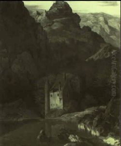 Altes Schlos Am Wasser In Enger, Dunkler Schlucht