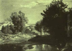 Badende Im Teich by Johann Wilhelm Schirmer
