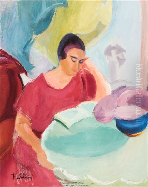 Woman Reading At A Table (ca. 1916-1920) - view 1
