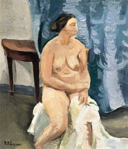 Nu A La Draperie Blanche (madame Esser-schirren, Epouse Du Peintre) by Ferdinand Schirren