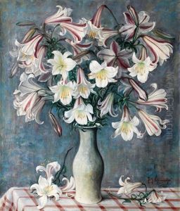 Lilies In A Porcelain Vase by Fritz Schirrmacher