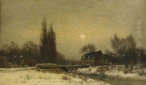 Landskap Med Byggnader by Jacob Oxholm Schive