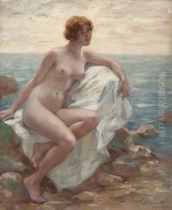 Nud Pe Stanca by Victor Schivert