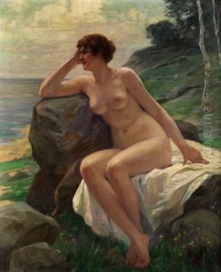 Frauenakt Am Meeresstrand