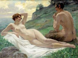 Nu Avec Faune by Victor Schivert