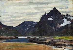 Norwegian Mountain Landscape by Georg Elias Schjelderup