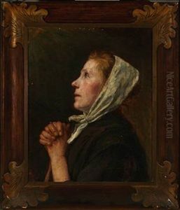 Portrait Of A Praying Woman by Leis (Georgia Elise) Schjelderup