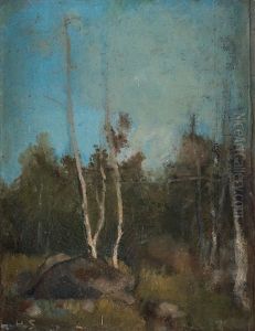 Landskap Med Bjorkar (landscape With Birches) by Helene Schjerfbeck