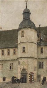 In The Chateau Yard by Adolf Schlabitz