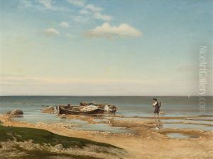 Fisher At The Beach by Alexander Georg Fedorovitch Schlater