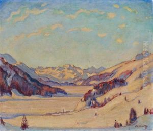 Blick Auf Piz Margna Von Zuoz Aus by Ernst Emil Schlatter