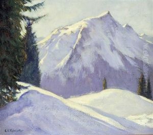 Winterlandschaft, Schafrugg Bei Arosa by Ernst Emil Schlatter