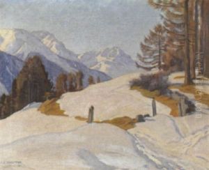 Winterlandschaft Mit Einem Weg