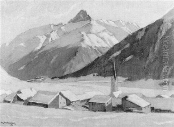 Verschneites Bergdorf - view 1