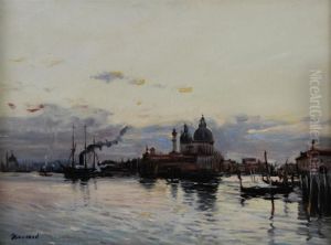Venetian Canal At Sunset by Auguste Bouvard