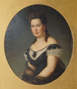 Portrait Of An Elegant Lady by Friedrich August Schlegel