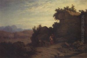 Die Heilige Familie Auf Der Flucht Nach Agypten by Julius Schlegel