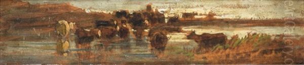 Drinking Cattle - view 1