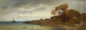 Seeufer (starnberger See?) by Eduard Schleich the Elder