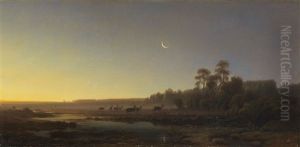 Wildwechsel Im Haspelmoos by Eduard Schleich the Elder