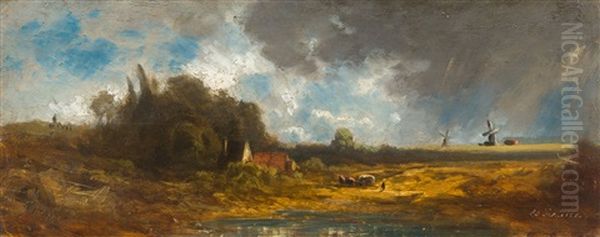 Landschaft Mit Windmuhlen - view 1