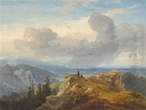 Blick Vom Herzogstand by Eduard Schleich the Elder
