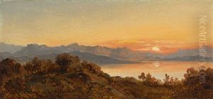 Der Chiemsee Im Sonnenuntergang