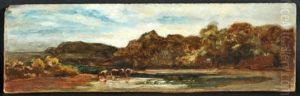 Kuhe An Flussbiegung by Eduard Schleich the Elder