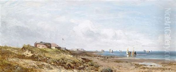 Am Lido. Weite Kustenlandschaft Mit Segelbooten - view 1
