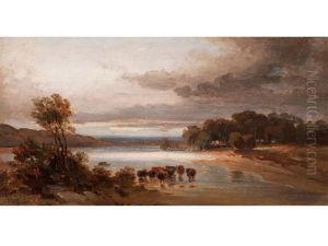 Landschaft Mit Rinderherde In Der Schwemme Bzw. Nordende Vom Pilsensee