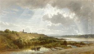 Isar Landschaft by Eduard Schleich the Elder