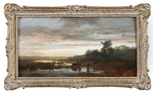 Pejzaz Ze Stadem Saren by Eduard Schleich the Elder