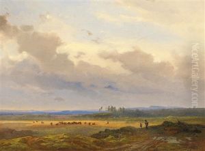 Kuhe In Landschaft by Eduard Schleich the Elder