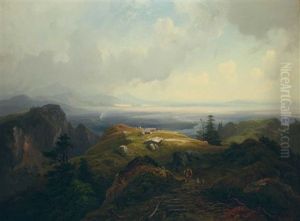 Gebirgslandschaft by Eduard Schleich the Elder