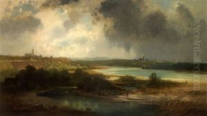 Blick Auf Munchen Von Suden Uber Die Isar by Eduard Schleich the Elder